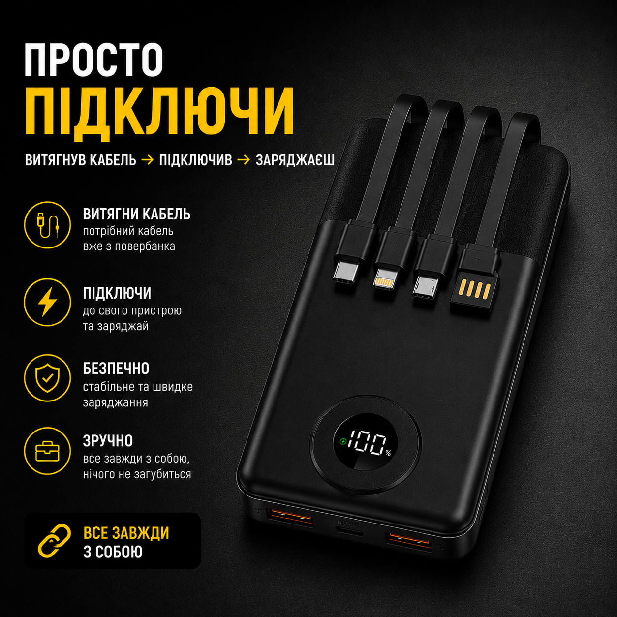 Як підключити павербанк VoltGo
